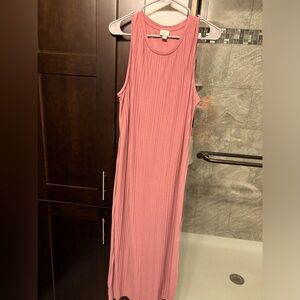 Dusty pink tank midi dress